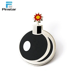 Factory price die cut white bowling shaped collar safety lapel pins