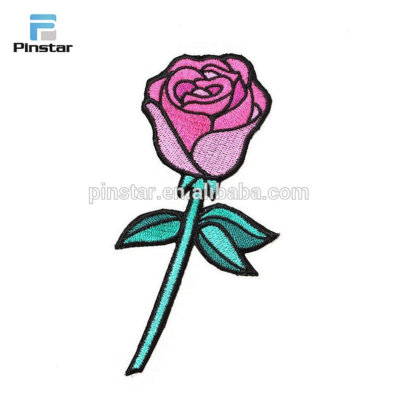 Embroidery flower custom logo patches for garment and clothes