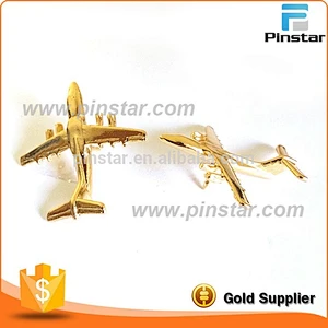 Custom gold plated zinc alloy metal airbus badge