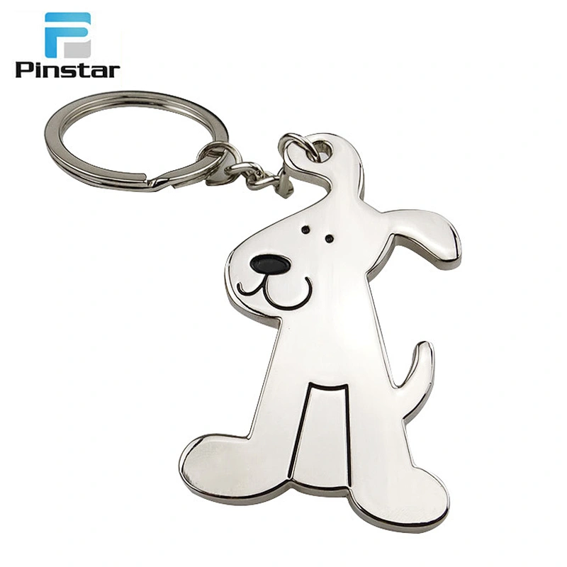 Promotional cute cartoon dog animal shape alloy metal keychains