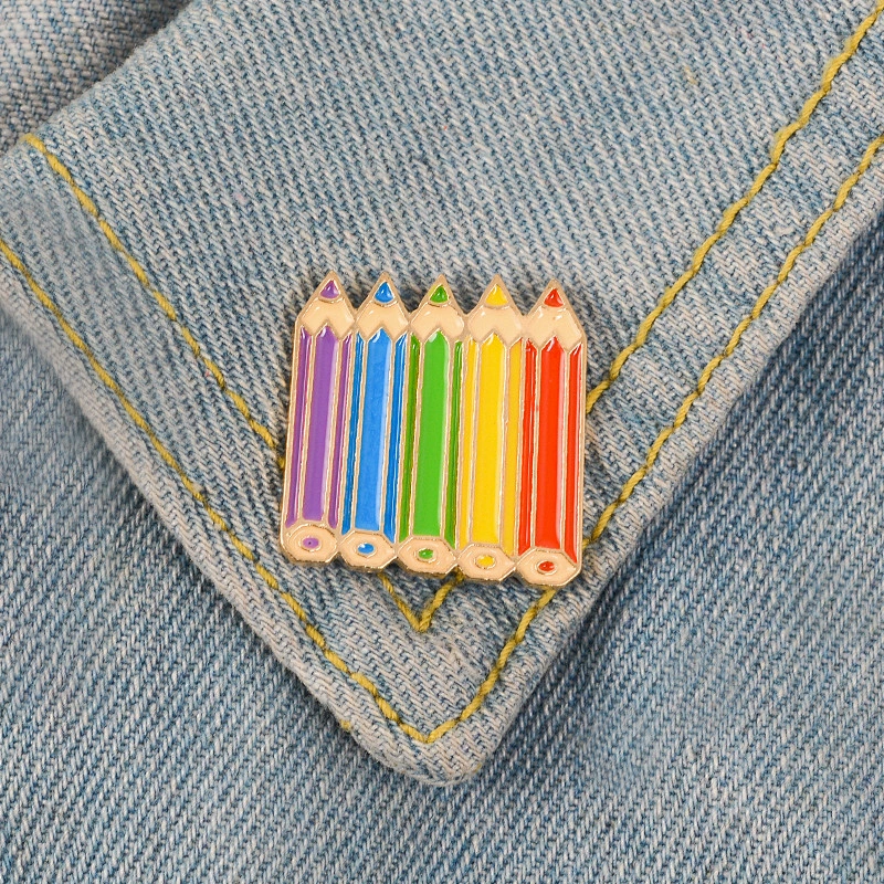 Colorful Pencil Enamel Pin No MOQ for Kids