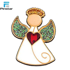 Hot selling custom hard enamel angle shaped lapel pins