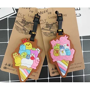 Free sample Summer cute  soft rubber PVC  luggage tag