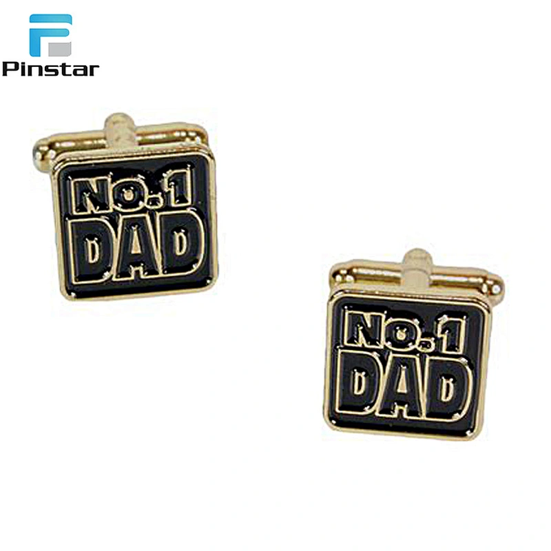 High Quality love father Brass Material Silver Cufflink Set For Men Shirts