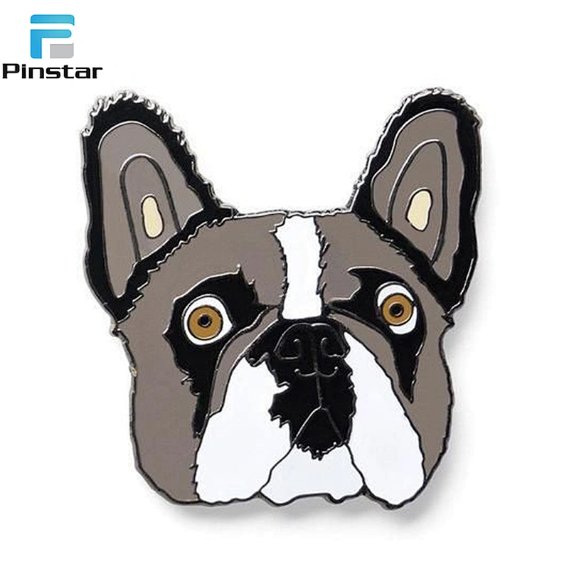 Custom Hard Enamel Cute Animal French Bulldog Lapel Pin