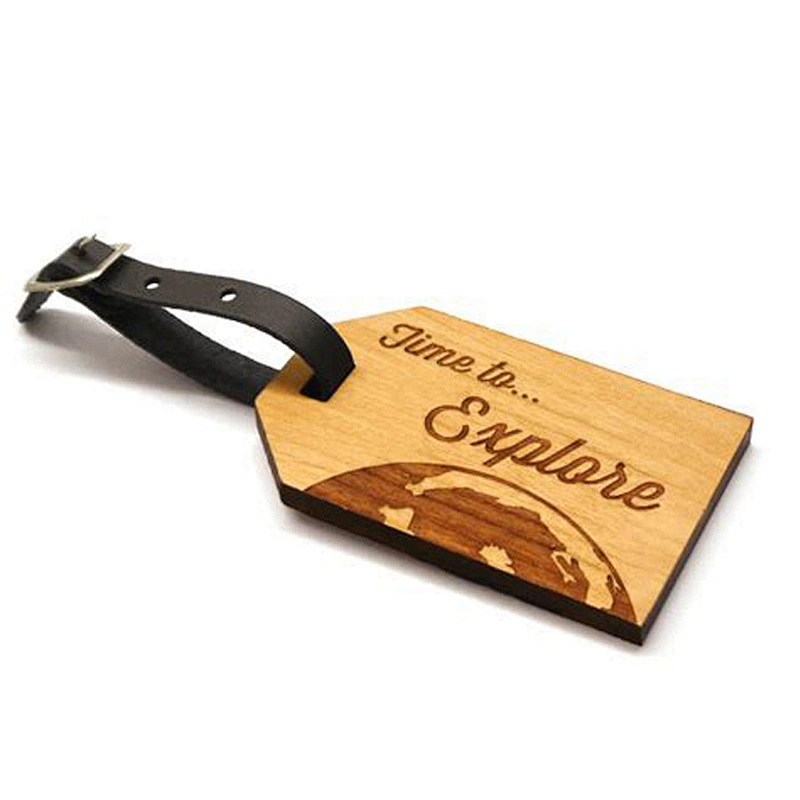 Promotion Gift Custom Engrave Logo Wood Luggage Tag