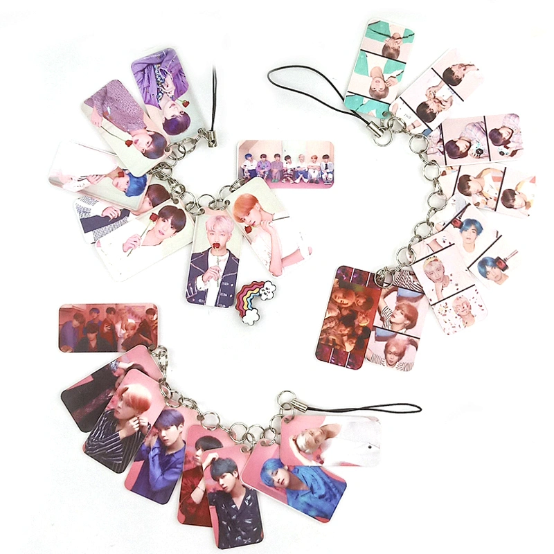 Factory Making Cheap Customized Kpop Souvenir Gift Charm Keychains Custom BTS Photo Acrylic Charms