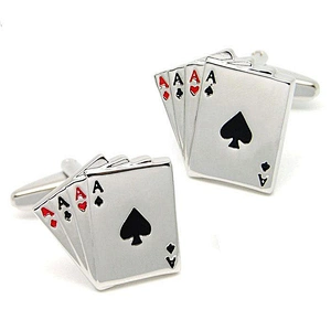 Wholesale Custom Made Logo Engravable Metal Poker Luxury Cufflinks