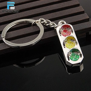 Custom traffic light design 3d metal hard enamel keychain