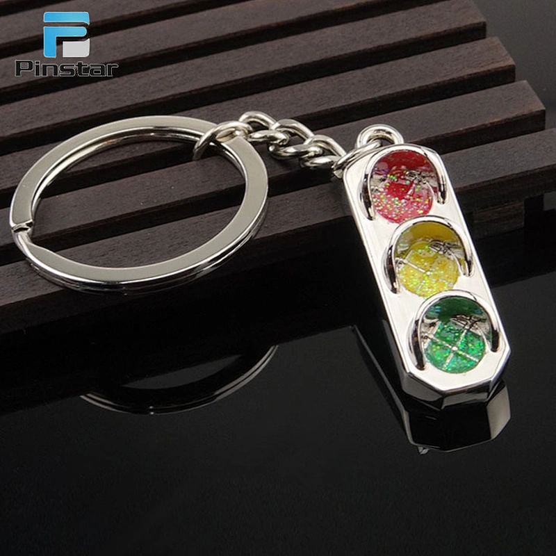Custom traffic light design 3d metal hard enamel keychain