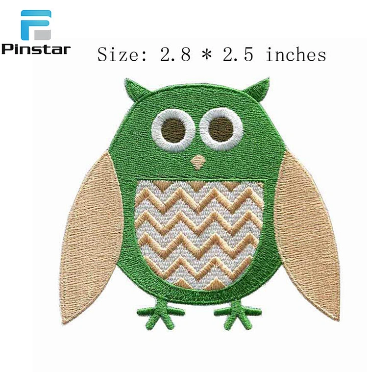 China Factory Wholesale Jackets Fabric Owl Embroidered Patch