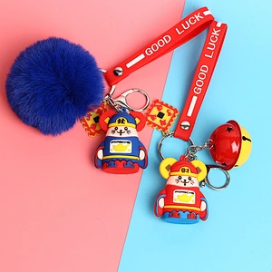 Year of the Rat Keychain Soft Rubber PVC 3D Keychain Zodiac Keychains