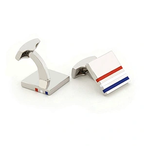Stainless Steel Custom stripe square shape Cufflink
