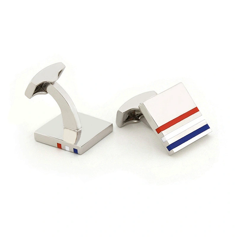 Stainless Steel Custom stripe square shape Cufflink