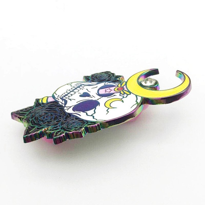 Factory Making High Quality Custom Design Gradient Rainbow Plated Flower Lapel Pin with Soft Enamel