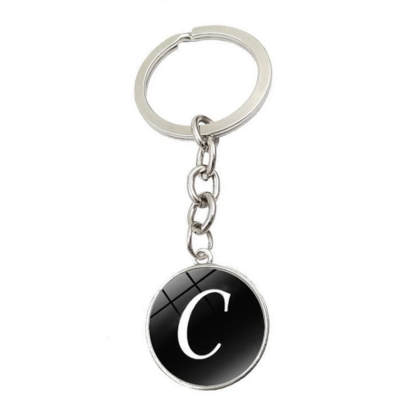 26 different letters English ephabets letter metal charms keychain