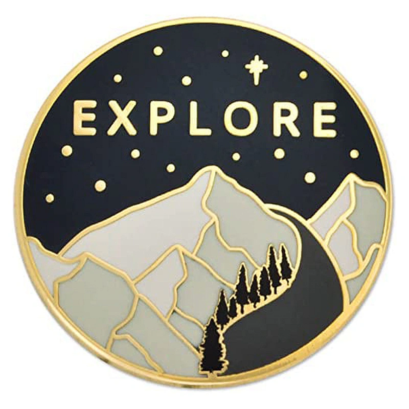 Explore The Outdoors Adventure Hiking Lover Enamel Lapel Pin