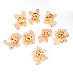 Wholesale Enamel Metal Brooch Pins Cute Dog Lapel Pin with Butterfly Clasp