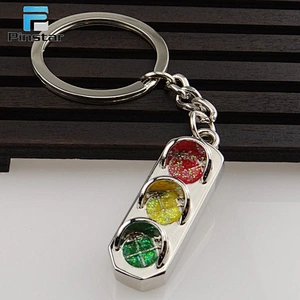 Custom traffic light design 3d metal hard enamel keychain