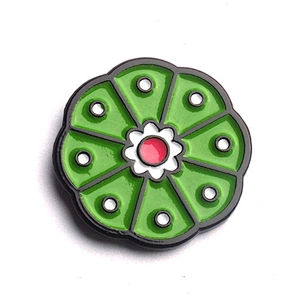 Factory Making Custom Logo Cute Mini Green Enamel Flower Metal Lapel Pin with Black Metal
