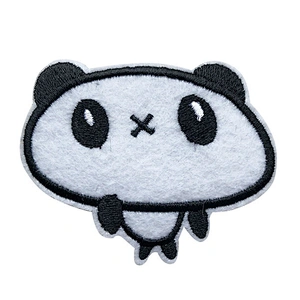 Factory Making Cheap Price Custom Cartoon Black Eye Panda Iron On Patch