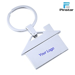 Factory Wholesale Promotional Custom Logo Metal Key Chain House Shaped Keychain