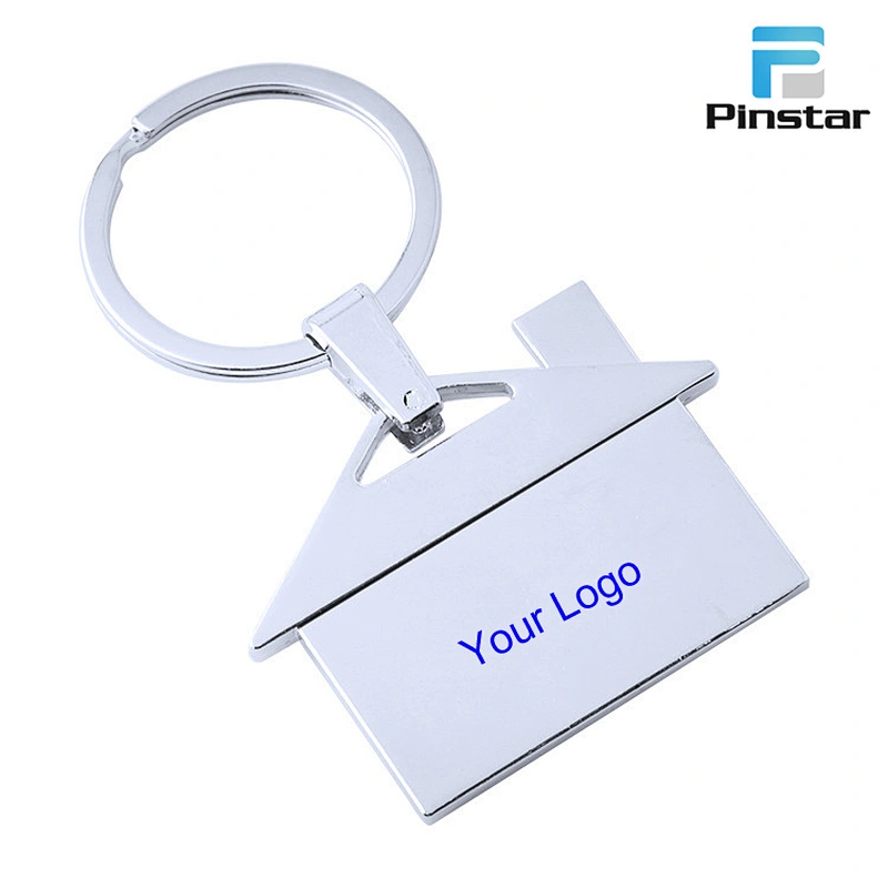 Factory Wholesale Promotional Custom Logo Metal Key Chain House Shaped Keychain