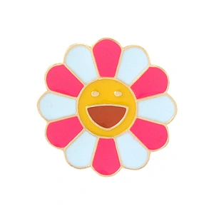 Colorful Sunflower Smile Face Metal Lapel Pin Badge
