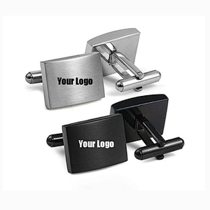 wholesale manufacturer gift box masonic brand blank silver custom logo cuff link cufflink for mens