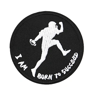 Factory Making Cheap Price Custom Round Shaped Embroidery Black and White Patch