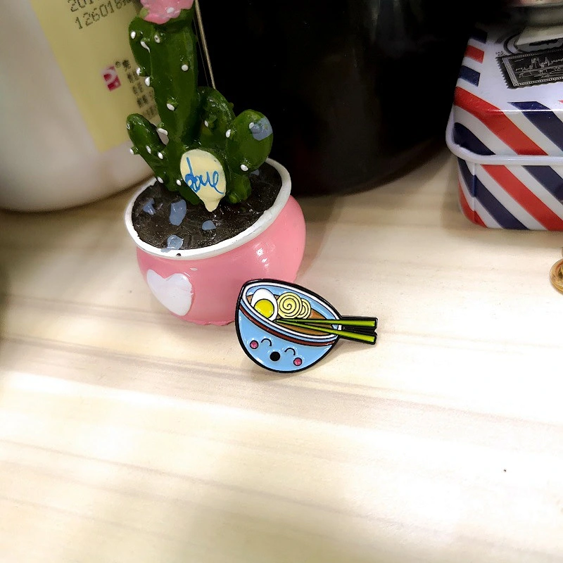 High Quality Rainbow Noodle Bowl Cartoon Enamel Pin