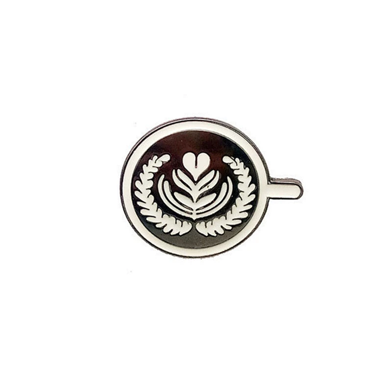 Free sample custom coffee shape metal fashion enamel lapel pin