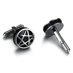 promotion gifts men black star shape make custom cufflinks