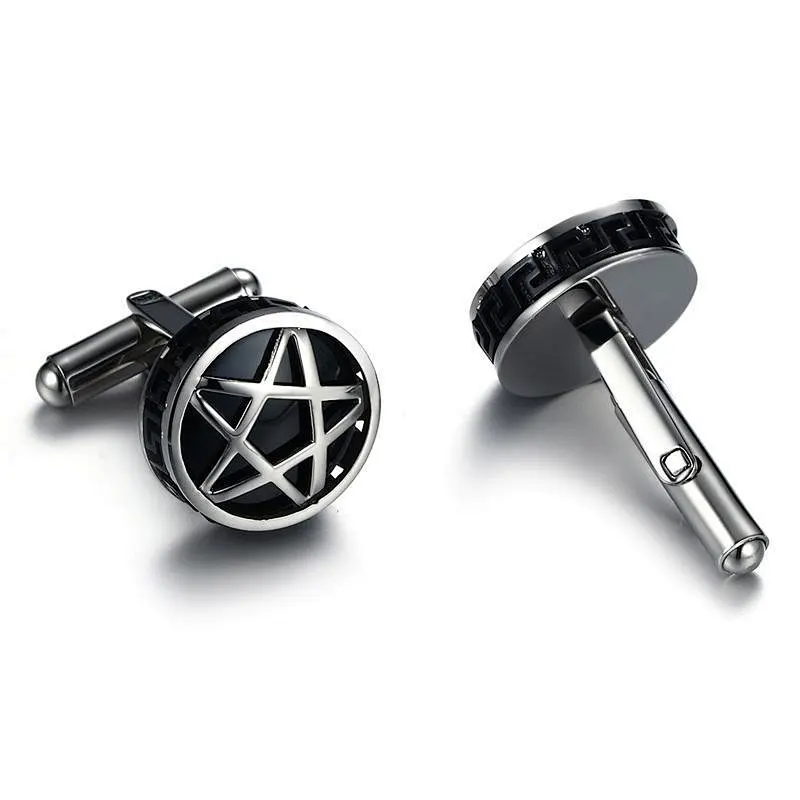 promotion gifts men black star shape make custom cufflinks