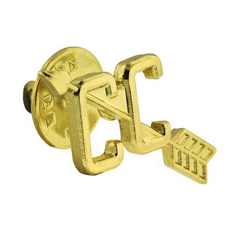 2019 Shiny Gold Cross Country Chenille  Lapel Pin WIth Gold ButterFly Clutch