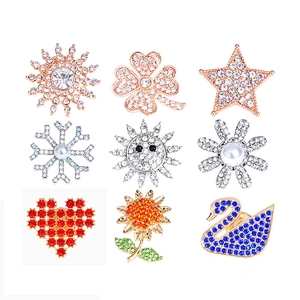 Swan Sunflower Heart Star Crown Brooch Collar Rhinestone Pin for Women