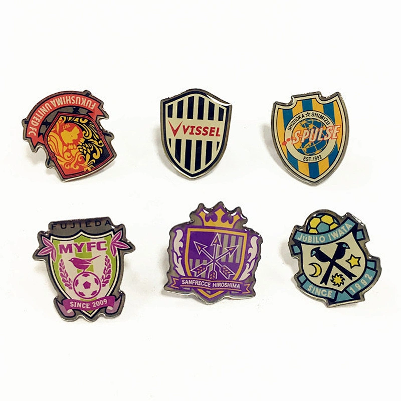 Cheap Price Promotional Gift Custom Football Club Badge Offset Screen Print Epoxy Dome Lapel Pin