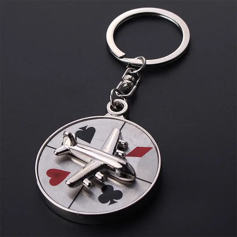 Customized 3D airplane metal key chain for wholesale