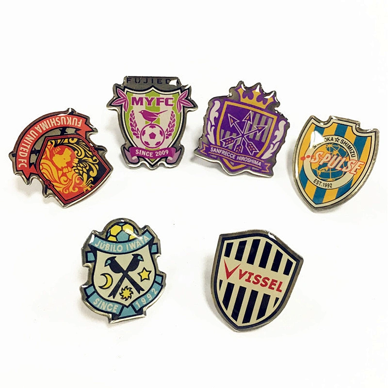 Cheap Price Promotional Gift Custom Football Club Badge Offset Screen Print Epoxy Dome Lapel Pin