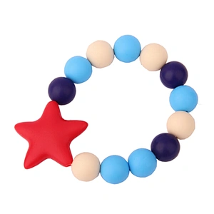Kunshan Blue Five-Pointed Star Wrist Band Silicone Bead Bracelet