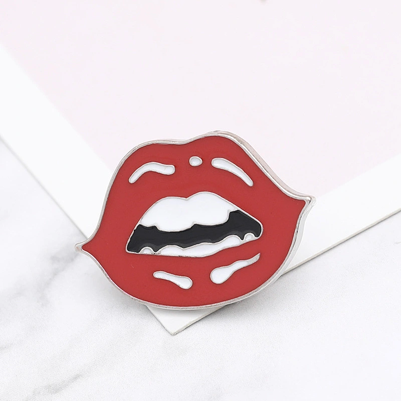Red Lip Funny Enamel Pin Accessories for Bag Custom Enamel Pin