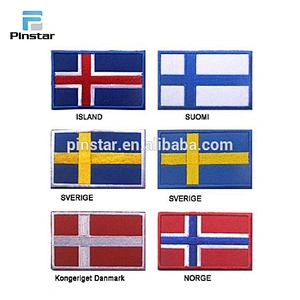 Wholesale embroidery country flag patches design custom embroidered patches