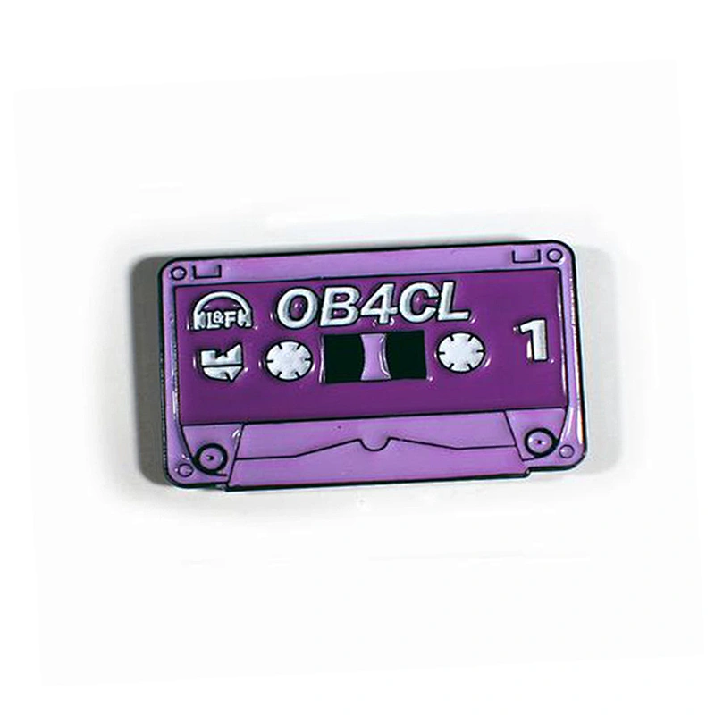 Black Nickel Plated Pink Tape Soft Enamel Pin