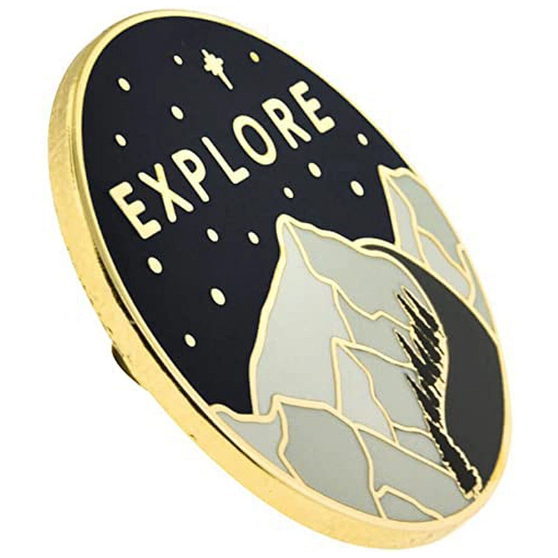 Explore The Outdoors Adventure Hiking Lover Enamel Lapel Pin