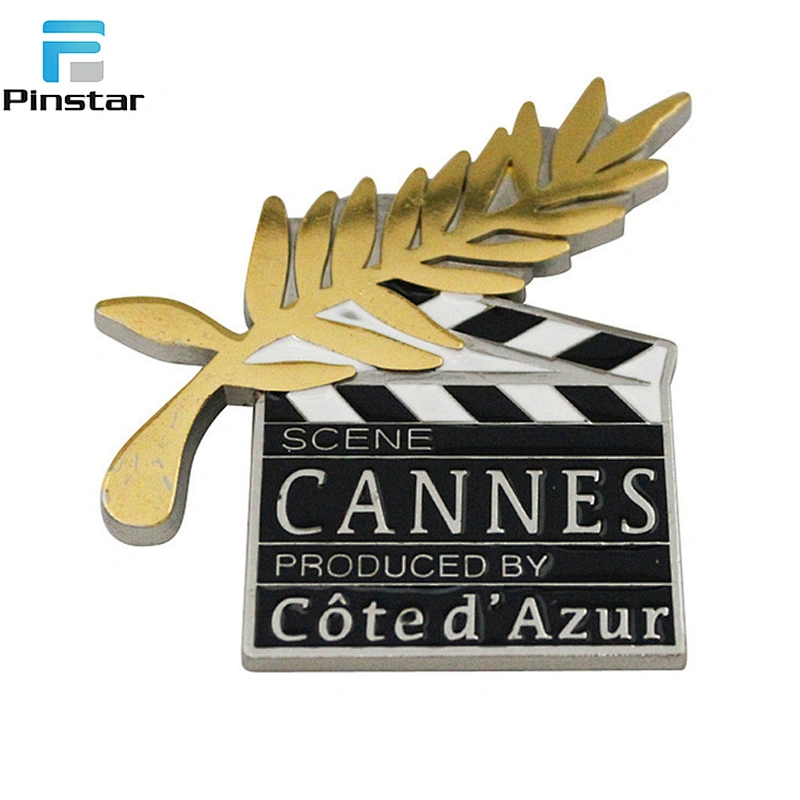 Wholesale Movie Action Clapper Board Metal Pin Badge Cheap Security Badges
