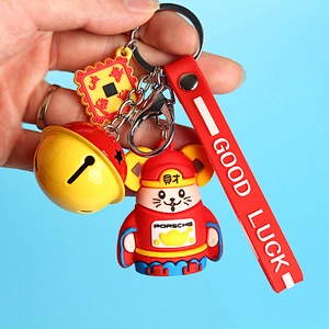Year of the Rat Keychain Soft Rubber PVC 3D Keychain Zodiac Keychains