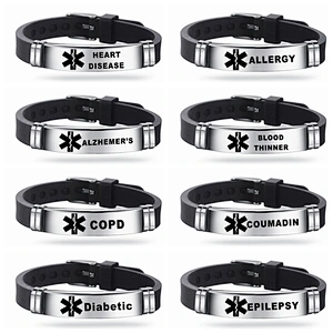 Stainless Steel Life Star Medical Silicone Bracelet