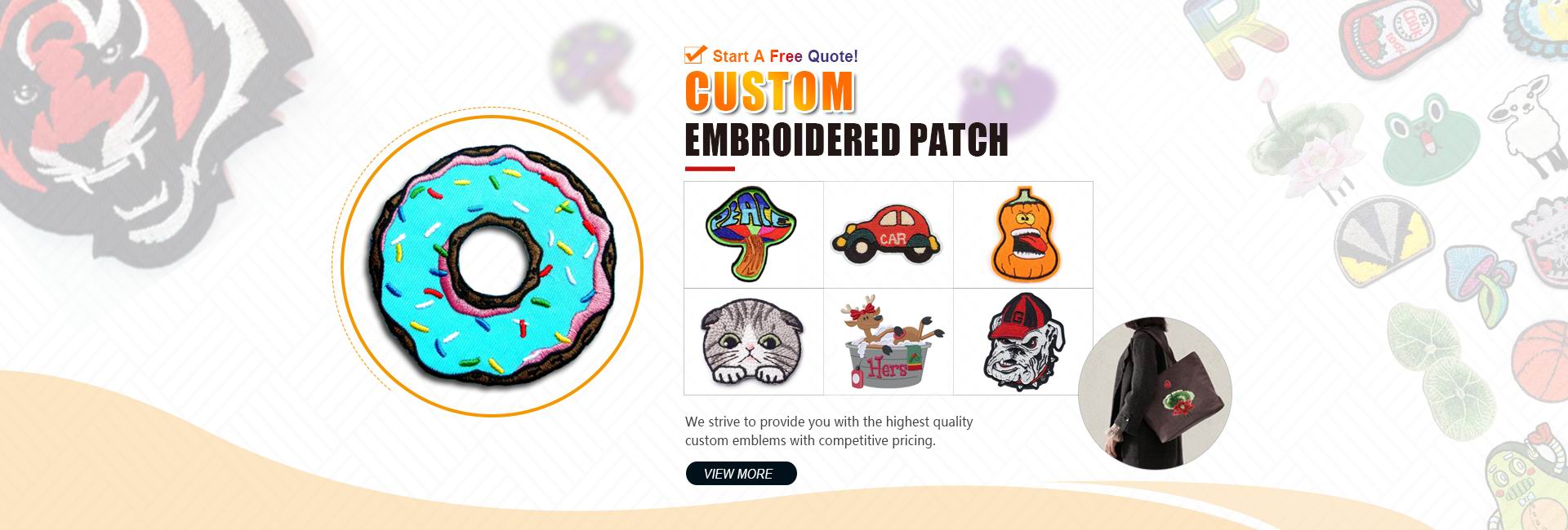 Bulk 3d custom embroidery patches iron on for clothing Cheap Sew On Brand Wholesale Custom Woven Patches Embroidered Badge Patch
