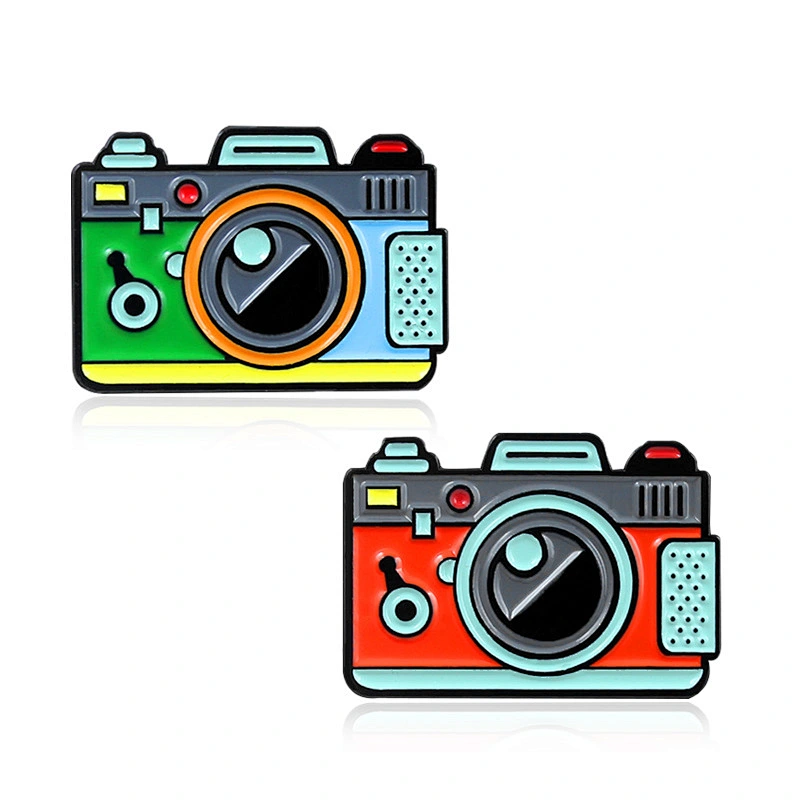 Custom Retro Camera Enamel Lapel Pin No Minimum