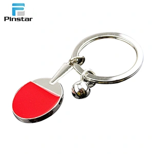 Promotional recordative table tennis set keyring keychain for sales